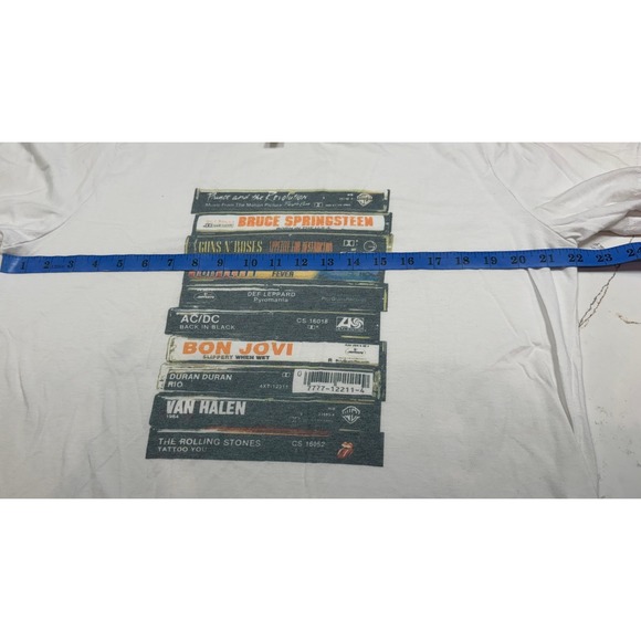 Lot of 2 Music Graphic T-Shirts Bella Canvas Outlash Cassette Tape Red White L - Picture 10 of 11